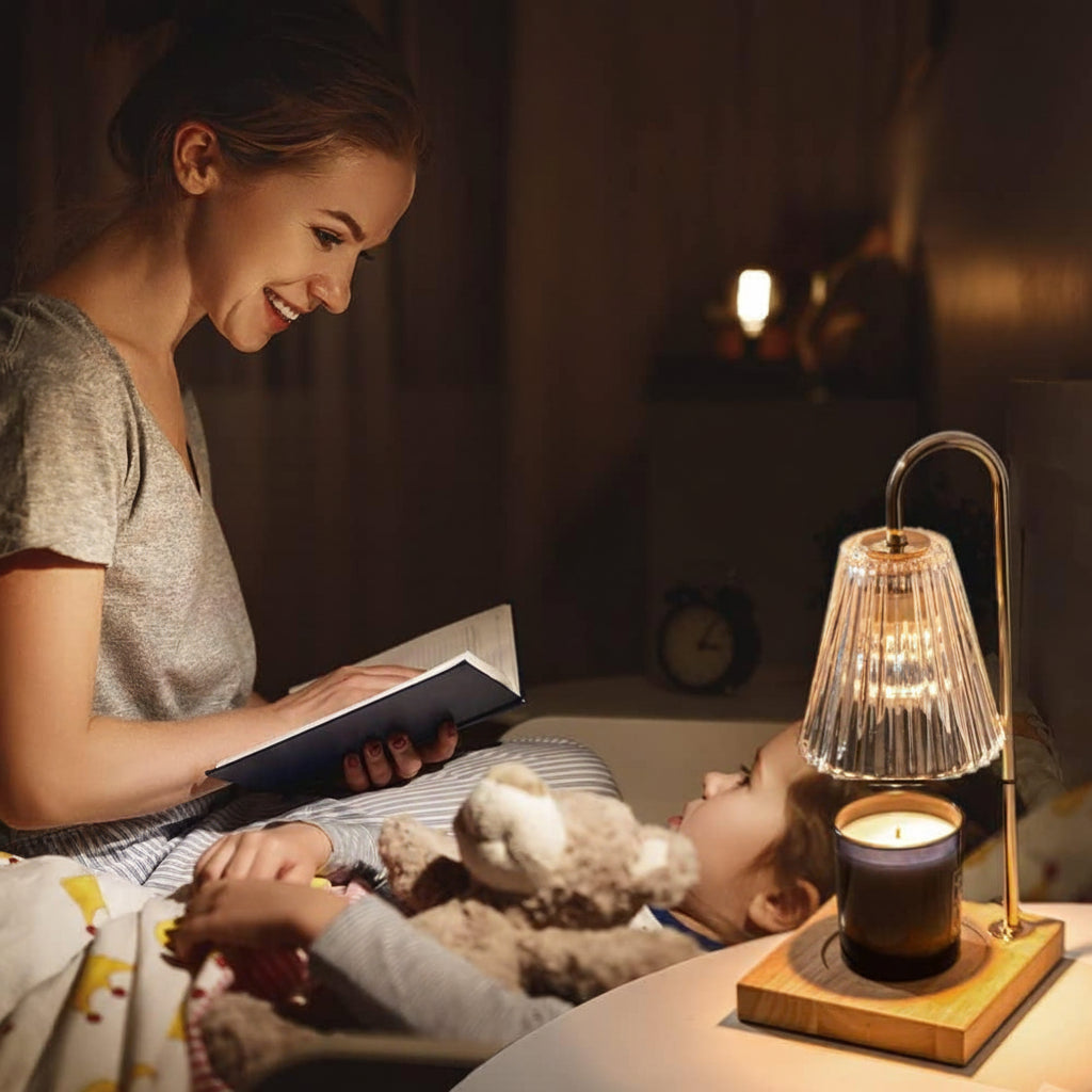 Candeeiro de mesa Aquecedor de velas Elétrico Regulador de intensidade Temporizador Interior