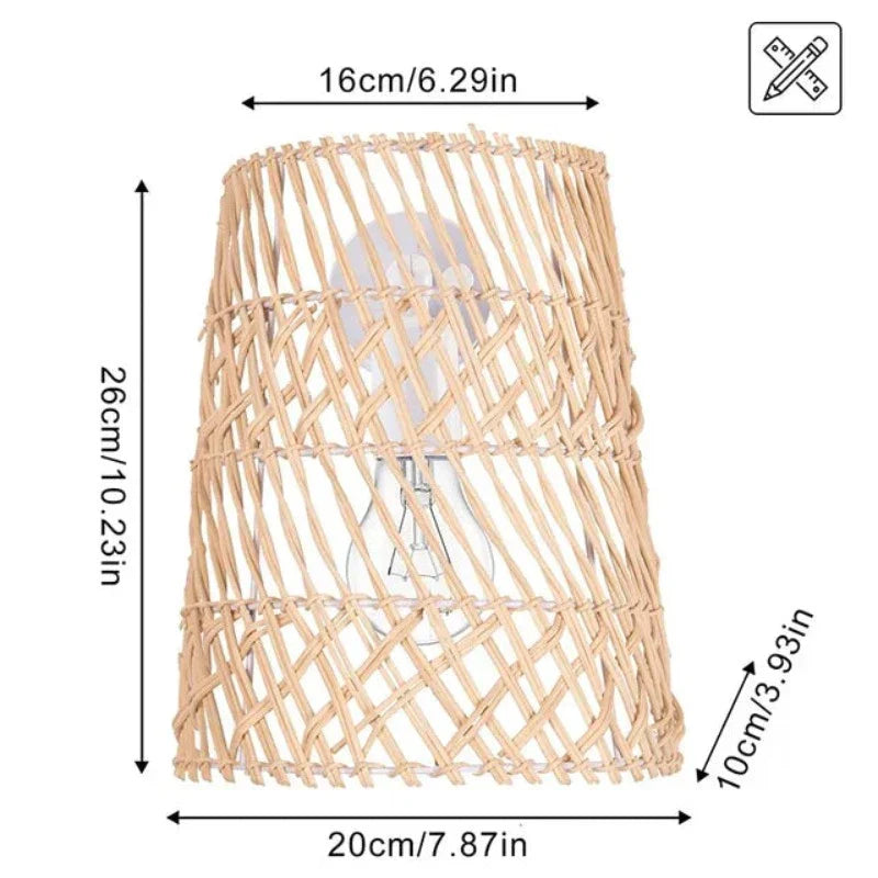 RattanGlow - Lámpara de varita bohemia de ratán hecho a mano – Iluminación ambiental