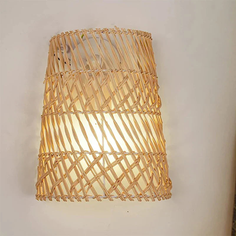 RattanGlow - Lámpara de varita bohemia de ratán hecho a mano – Iluminación ambiental