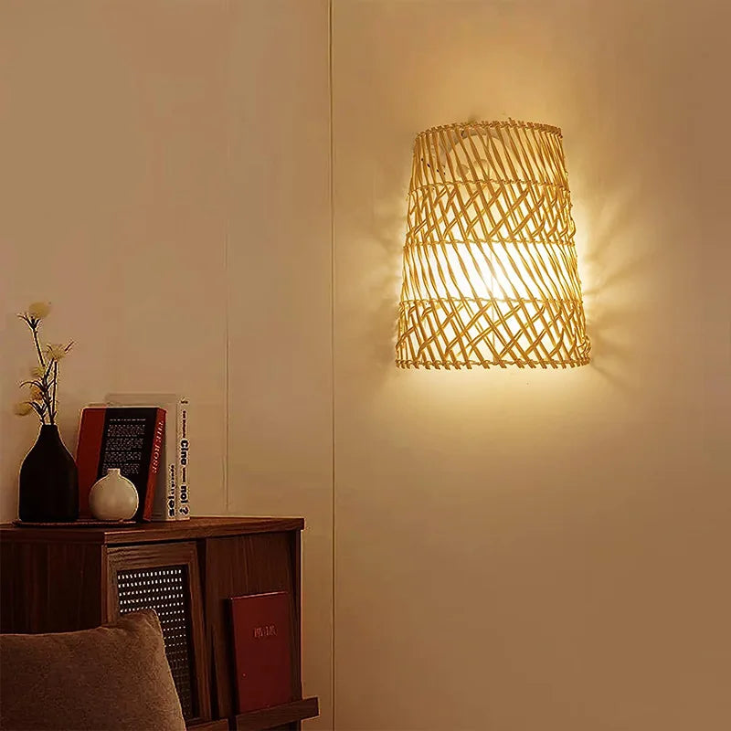 RattanGlow - Lámpara de varita bohemia de ratán hecho a mano – Iluminación ambiental