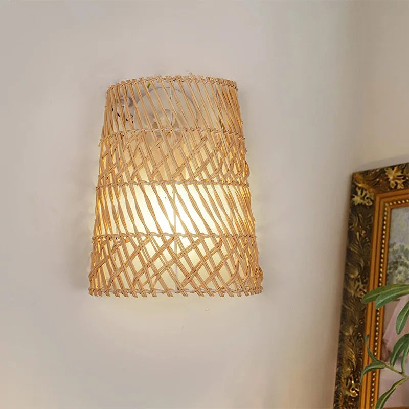 RattanGlow - Lámpara de varita bohemia de ratán hecho a mano – Iluminación ambiental