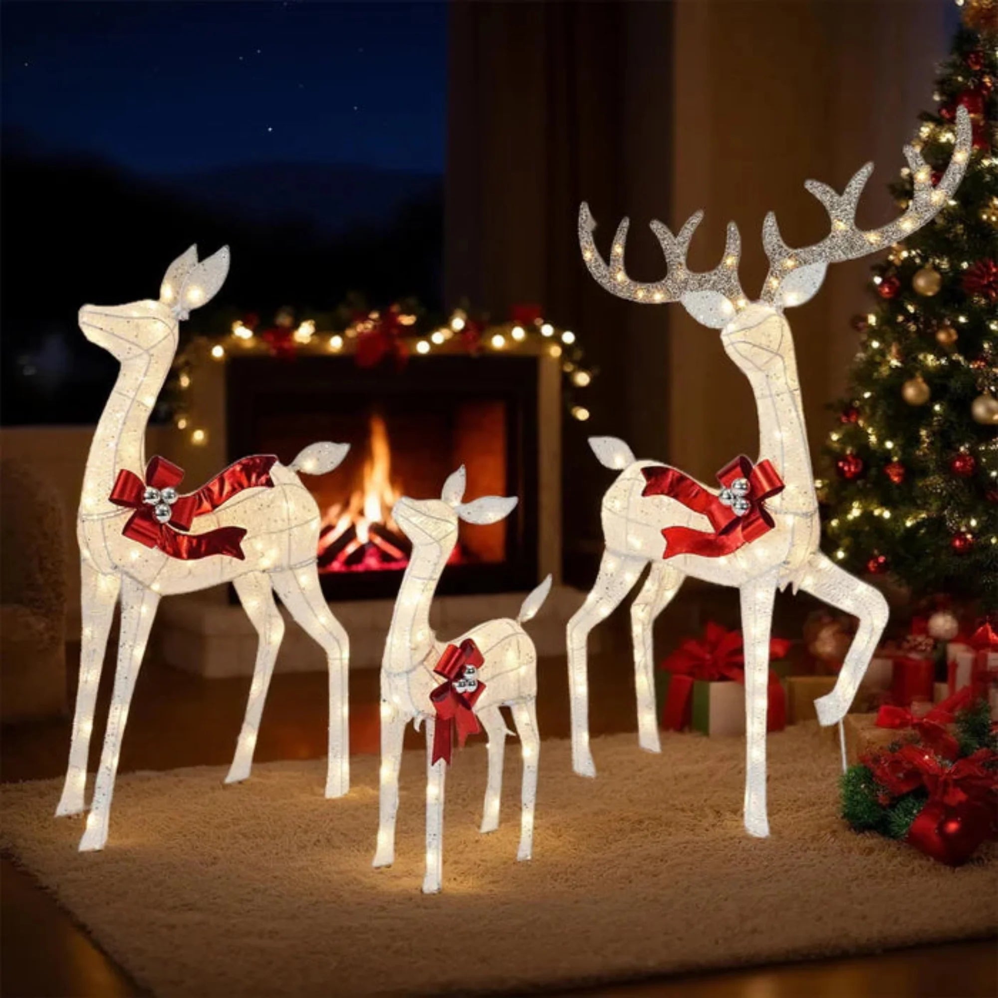 Christmas Deer Family Outdoor Decorations Lighted Waterproof Reindeer - Image 7