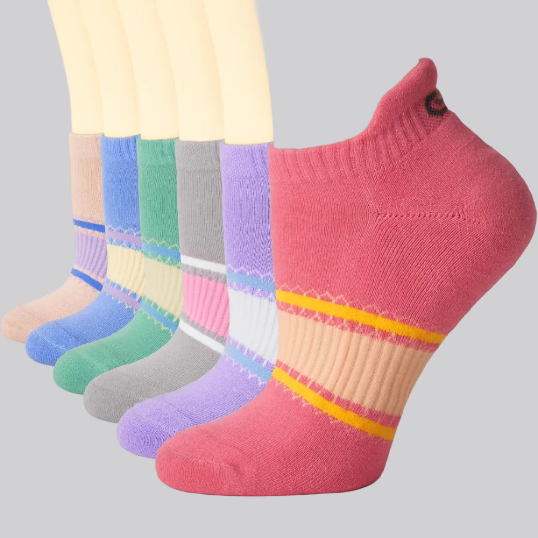 Meias Desportivas Baixas para Tornozelo Respirantes Amortecimento Suporte ao Arco