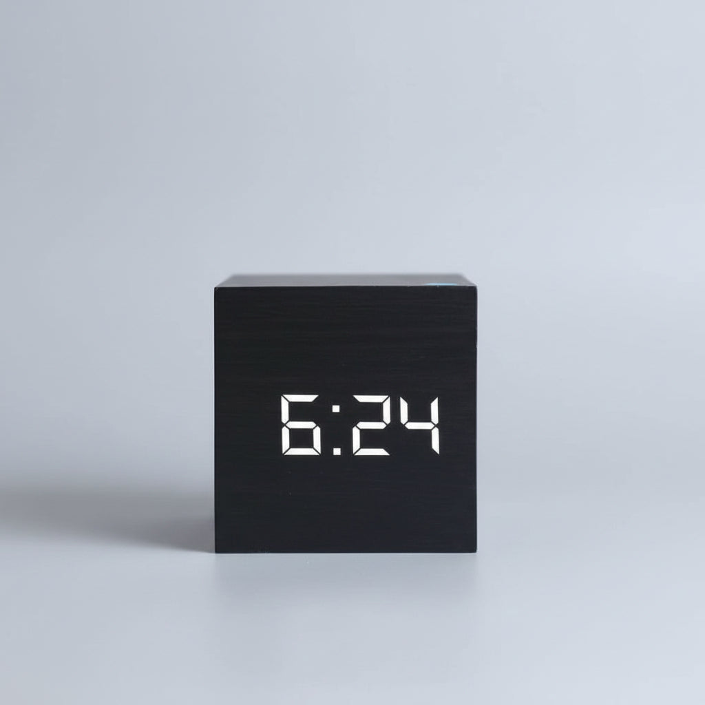 Compact Mini LED Digital Alarm Clock Adjustable Brightness Night Mode 1