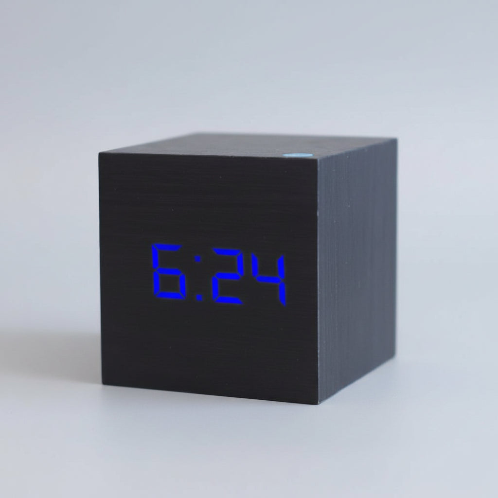 Compact Mini LED Digital Alarm Clock Adjustable Brightness Night Mode 3