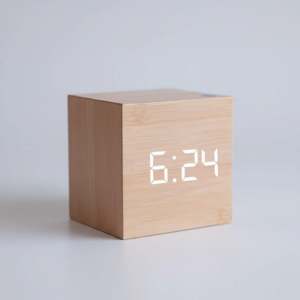 Compact Mini LED Digital Alarm Clock Adjustable Brightness Night Mode 6