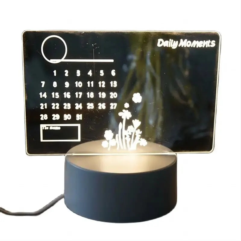 MemoGlow - LED Night Light with Black Writing Board for Bedroom & Desk