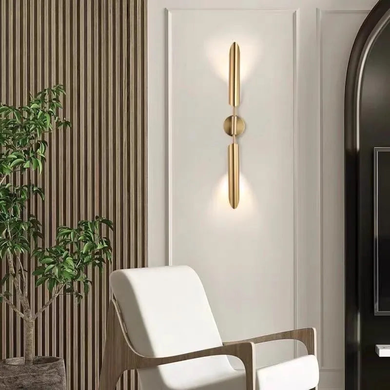 GoldenGlow – Lámpara de pared LED minimalista para sala y dormitorio