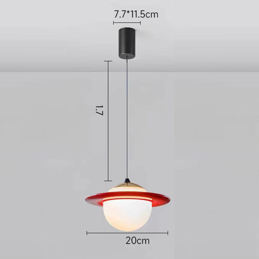Creatieve Kleurige Planeet Glazen Hanglamp