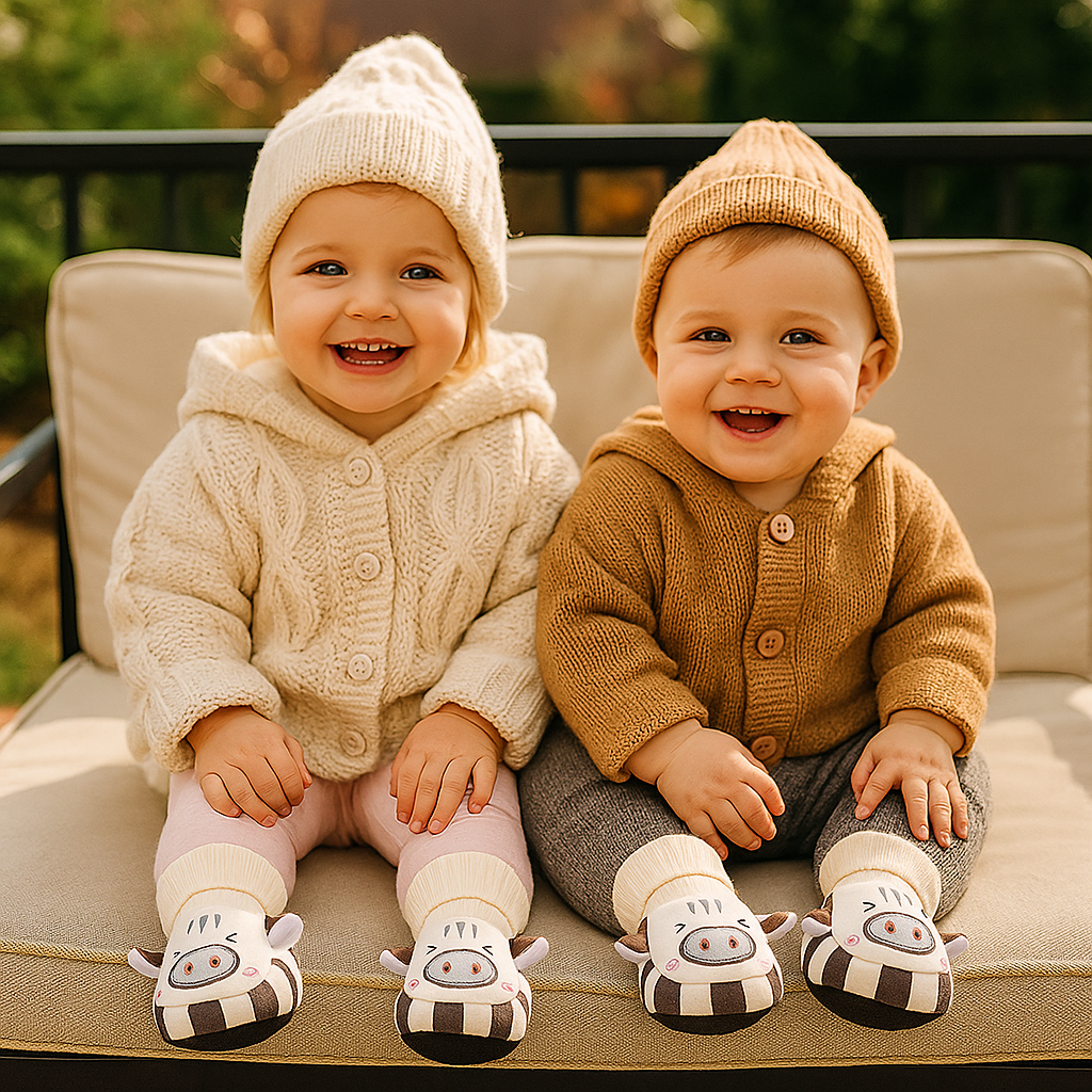 Pantufas de Bebé Antiderrapantes Meias Macias Quentes Confortáveis