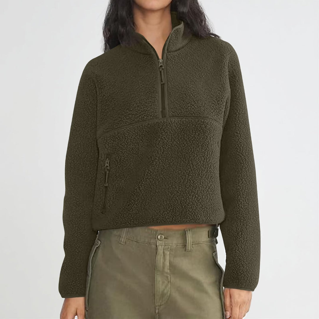 Colete de Senhora Sem Mangas com Fecho Preto Casual Superior