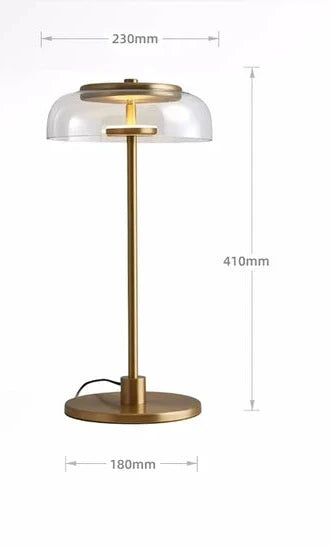 LumiGlow – Postmodern LED Tafellamp met Glazen Kap voor Stijlvolle Verlichting