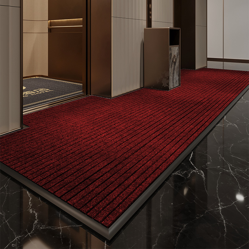 Tapete de Porta Exterior Antiderrapante Recolhedor de Sujidade Relva Borracha Perfil Baixo