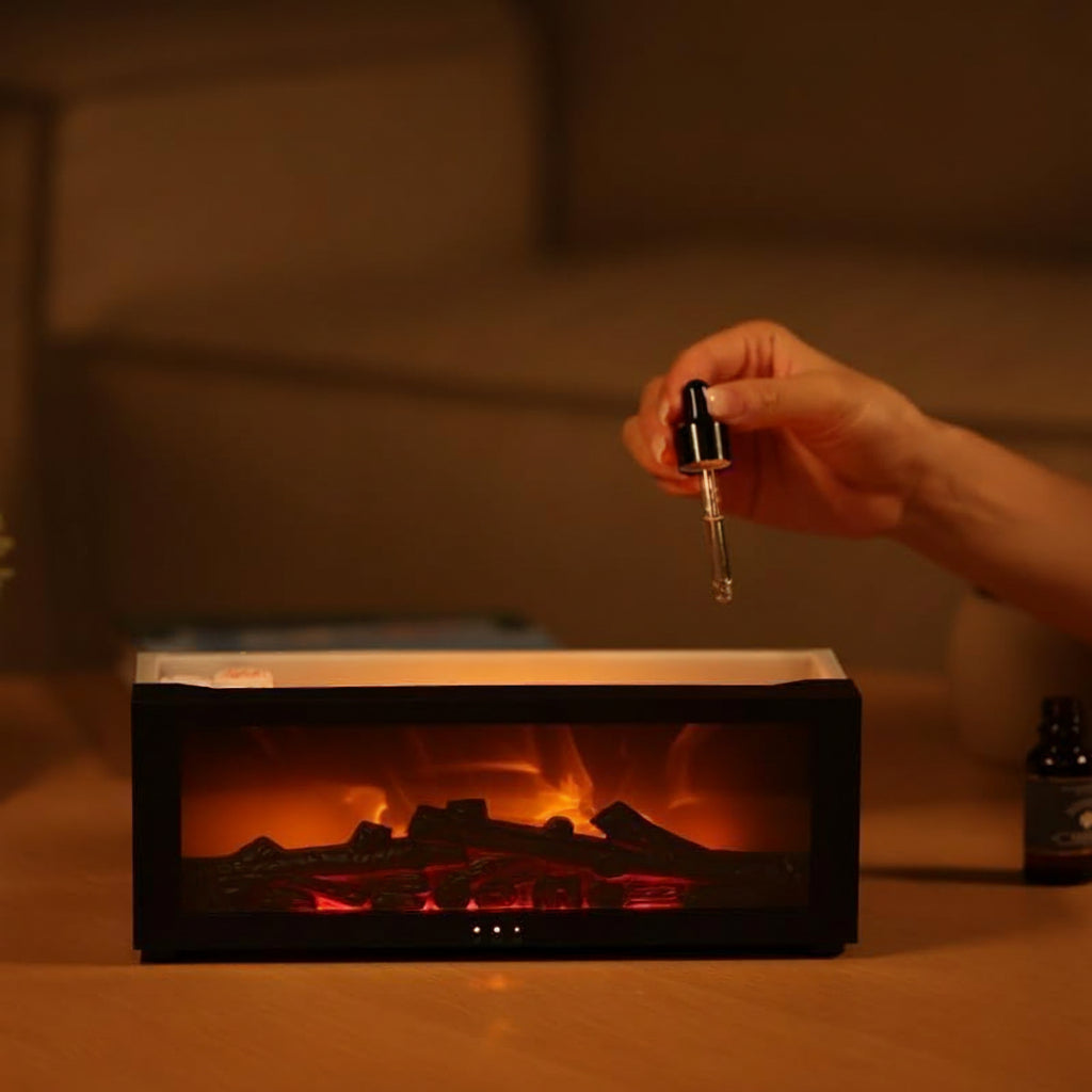 Aroma Diffuser Luchtbevochtiger Vlam Effect LED Verlichting