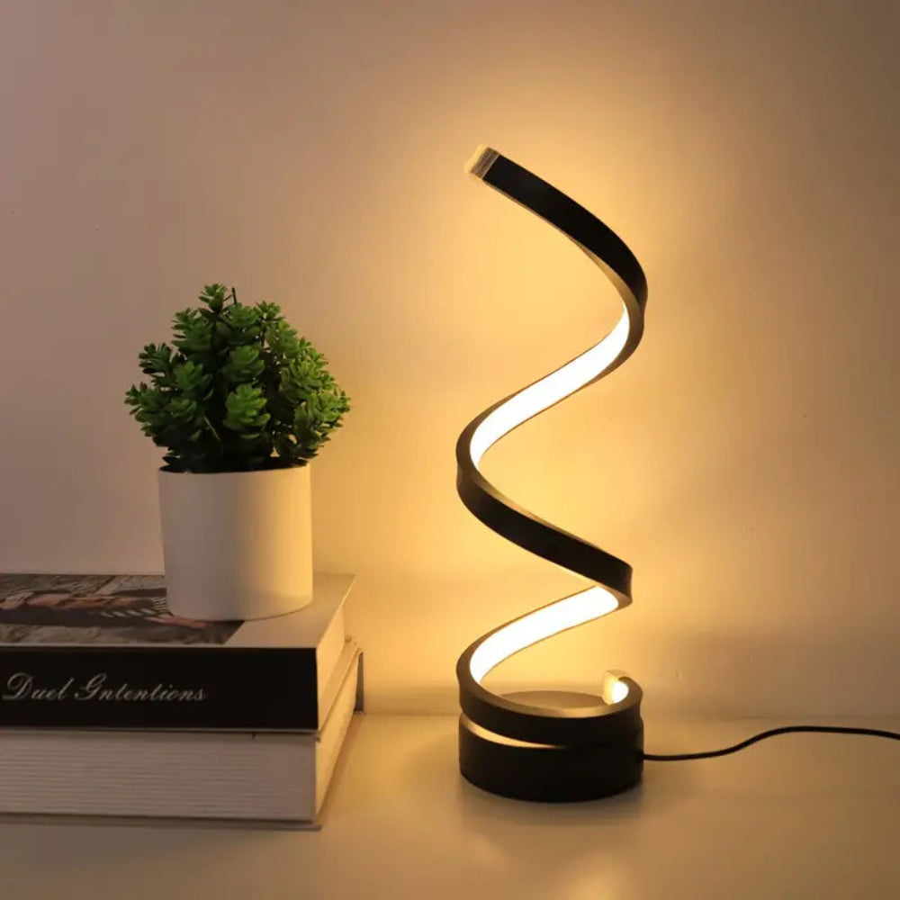Dimmable LED Table Lamp Modern Spiral Design for Home Decor 0