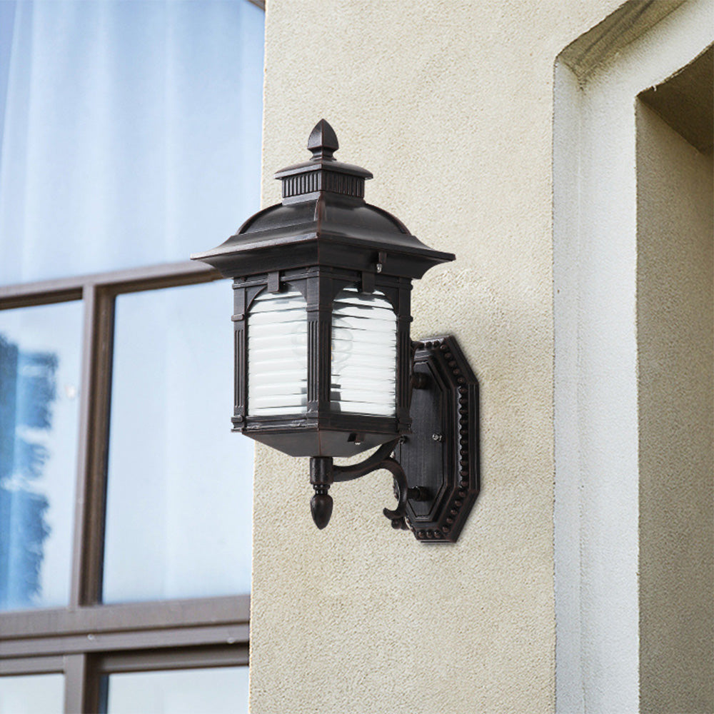 European Black Balcony Exterior Wall Lamp