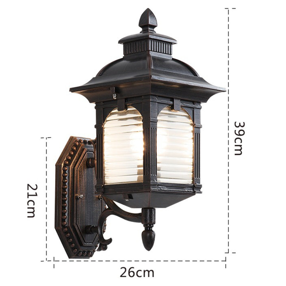European Black Balcony Exterior Wall Lamp