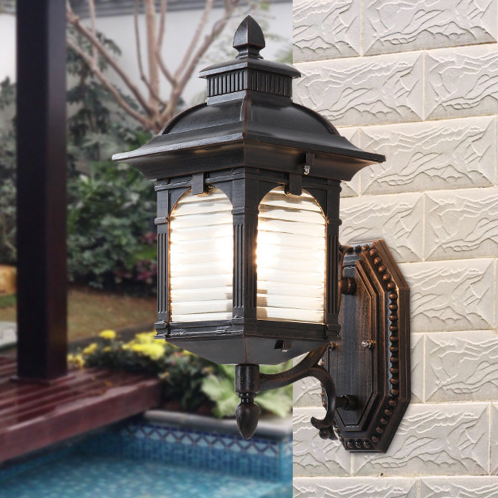 European Black Balcony Exterior Wall Lamp