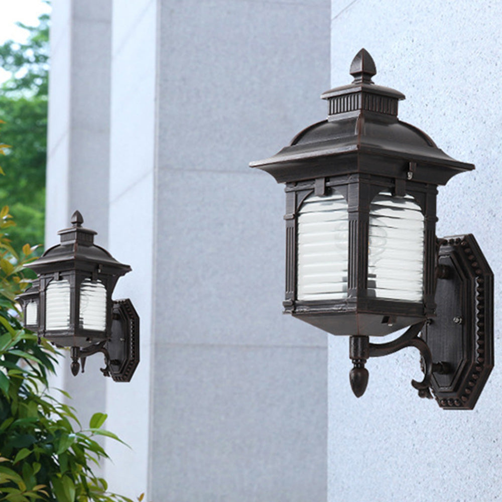 European Black Balcony Exterior Wall Lamp