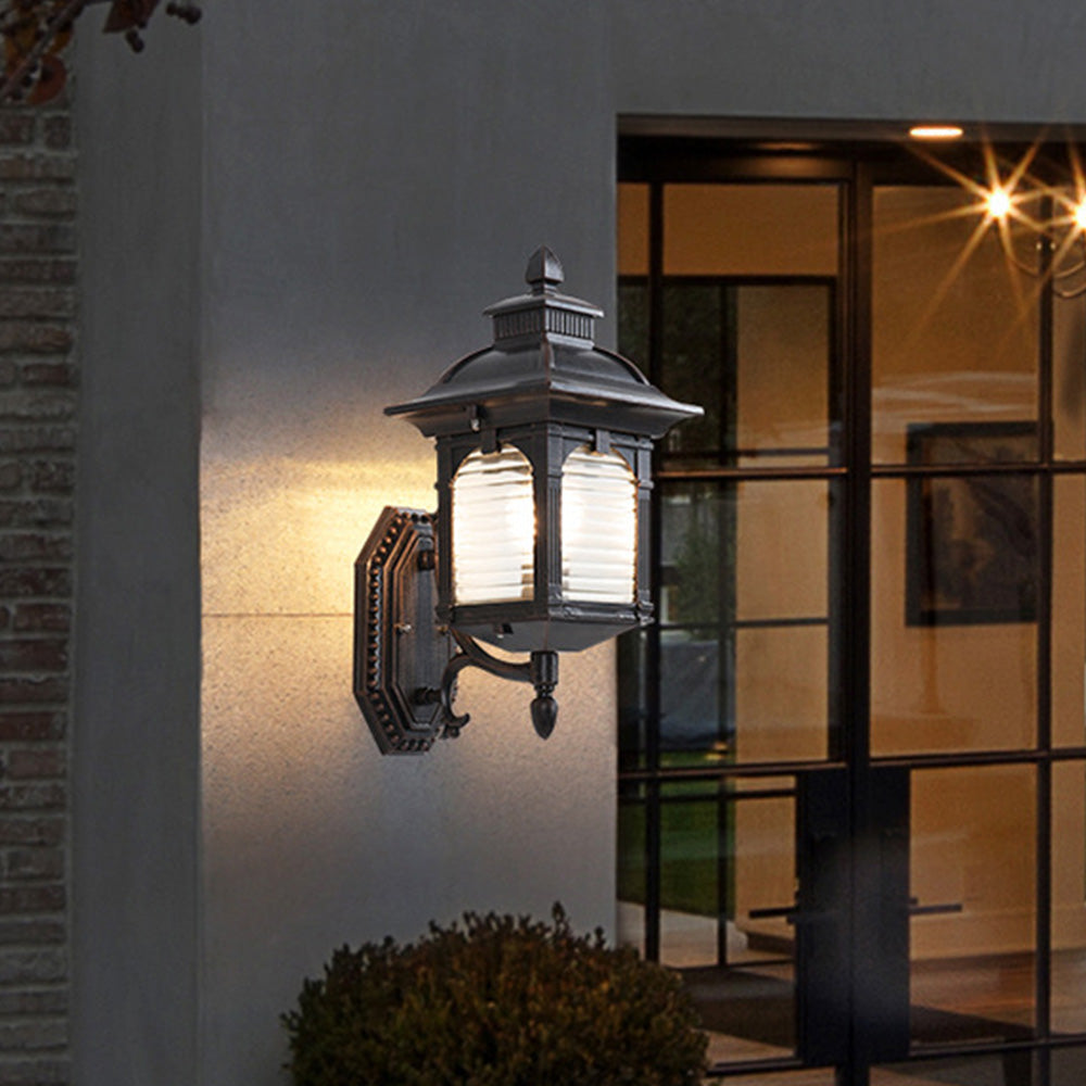 European Black Balcony Exterior Wall Lamp