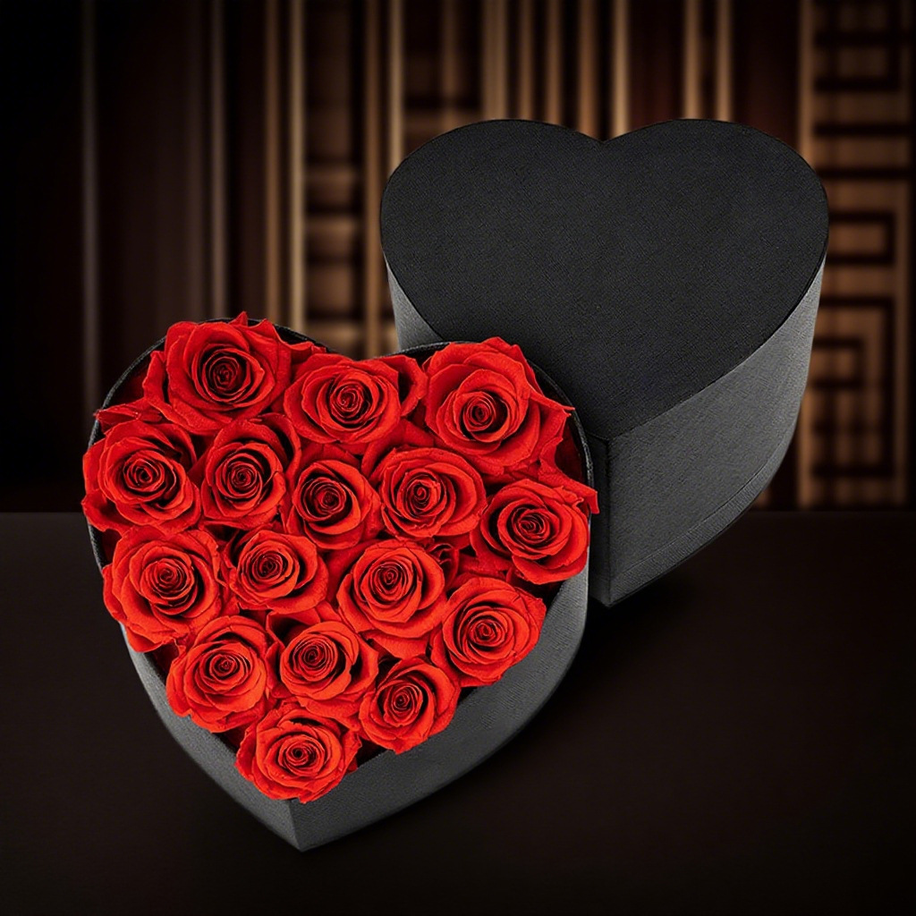 Caixa de Rosas Eternas Luxo Presente Romântico para Mulheres