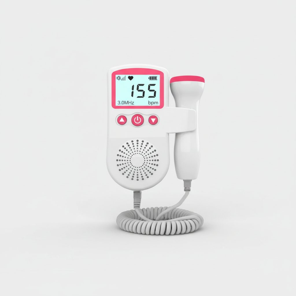 Fetal Heart Rate Monitor Portable Doppler LCD Display Baby Tracker 0