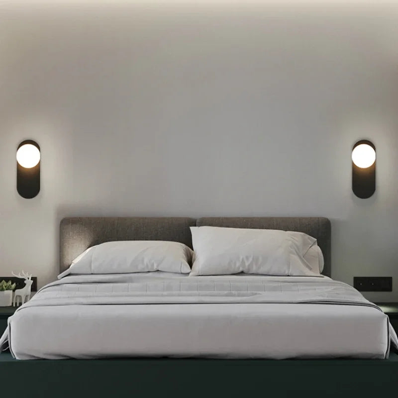 GlowSphere - Lámpara de pared LED moderna con esfera de vidrio para sala de estar y pasillo