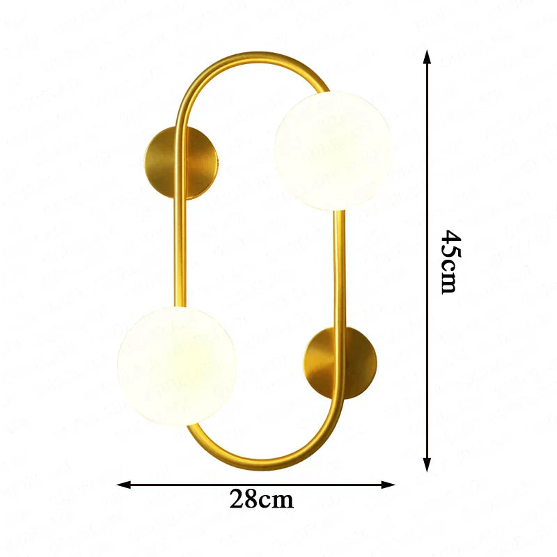 LuminoSphere - Lámpara de pared moderna de latón con esferas de vidrio