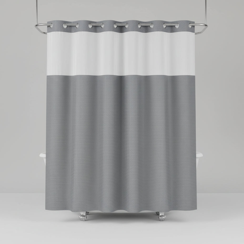 Cortina de Banho Sem Ganchos Forro Impermeável Janela de Privacidade