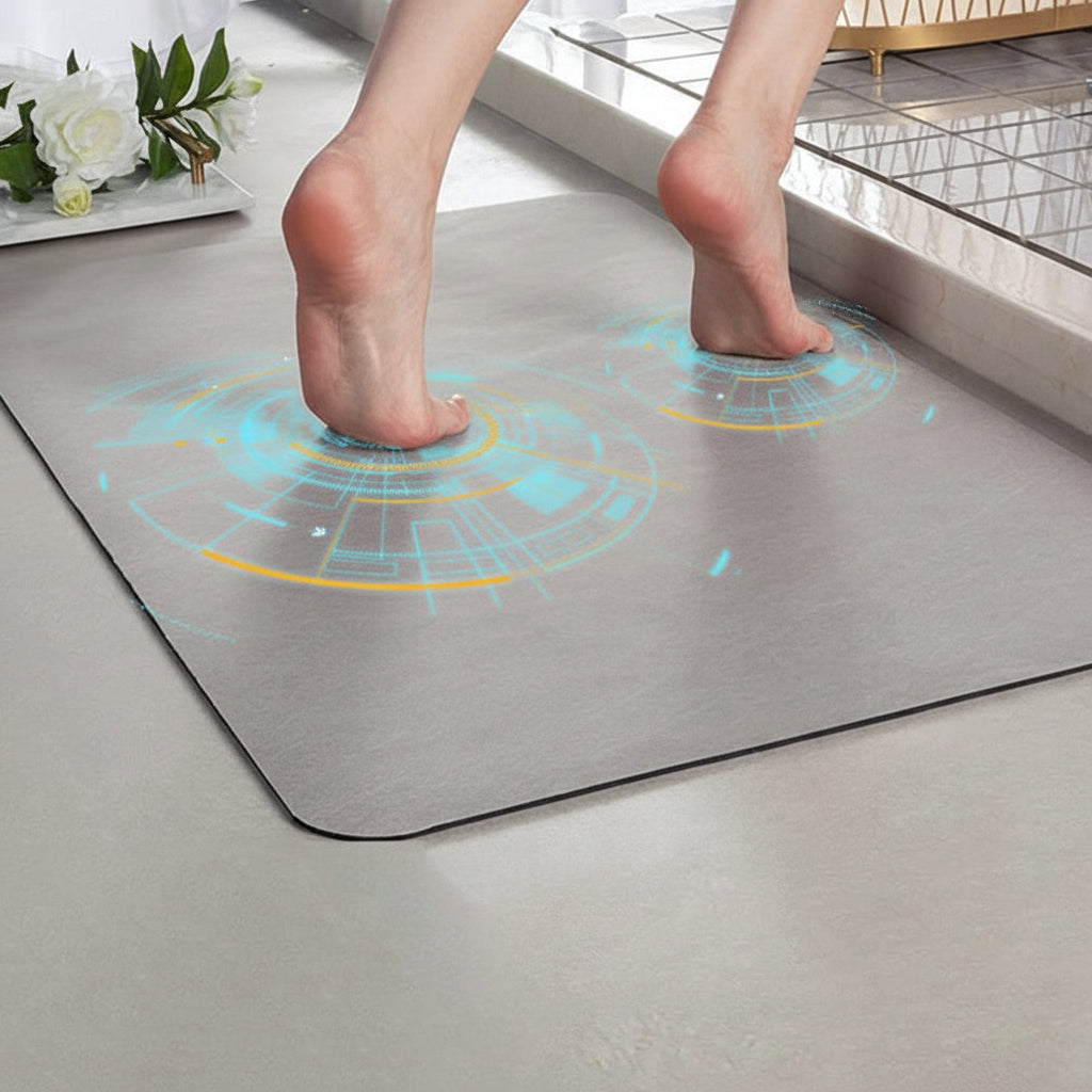 Tapete de Banho Antiderrapante Absorvente de Secagem Rápida com Terra de Diatomáceas