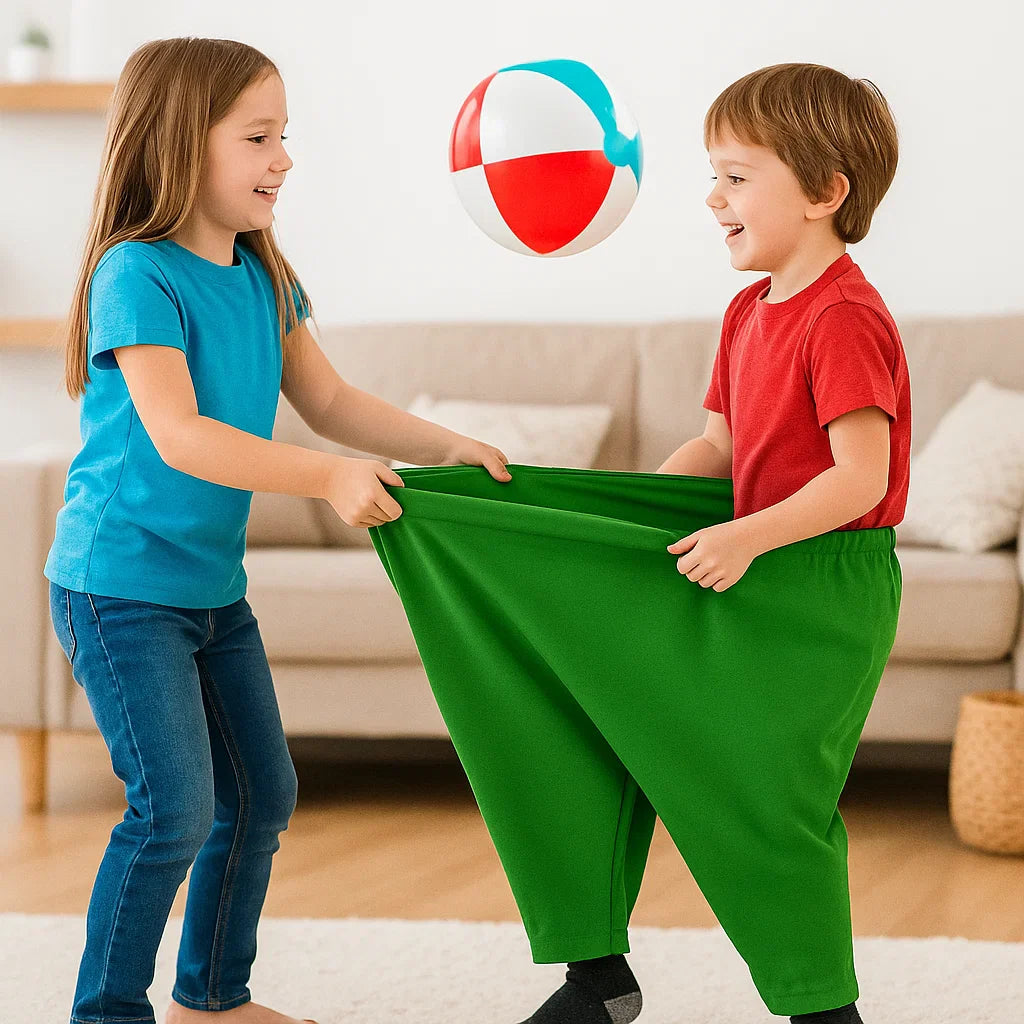 Jogo de Família Calças de Palhaço Apanhar Bolas Diversão Crianças Adultos