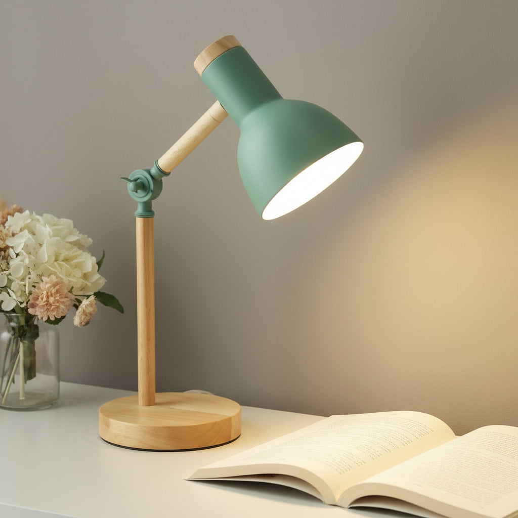 Bureaulamp Hout Scandinavisch Verstelbaar Modern Tafellamp Design