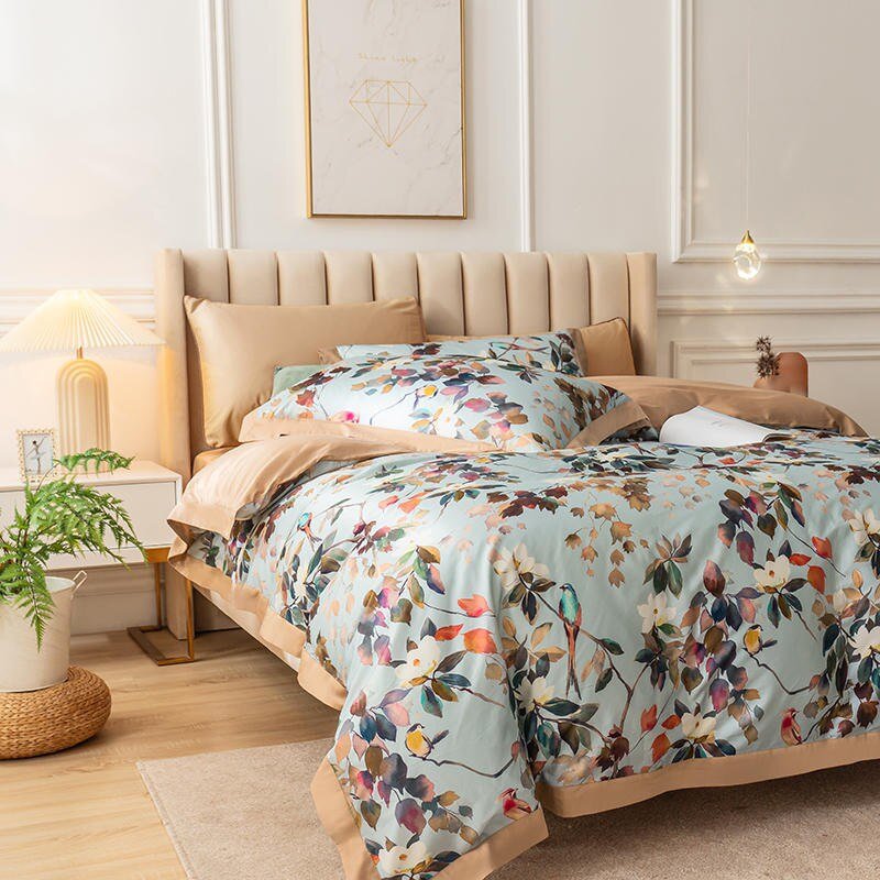 Watercolor Bloom Duvet Cover Set - Egyptian Cotton