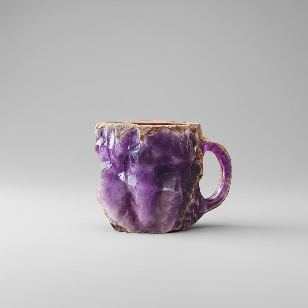 Caneca Cerâmica Pedra Natural Design Luxuoso Caneca de Café Decorativa