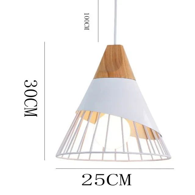 RetroCable - Vintage Hanglamp van Metaal en Hout voor Woonkamer en Eetkamer