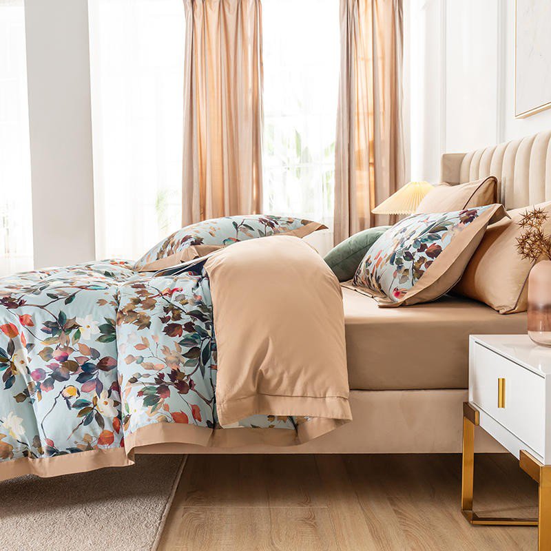 Watercolor Bloom Duvet Cover Set - Egyptian Cotton
