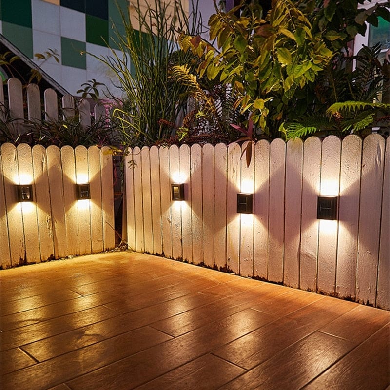 SolarLume - Lampada da parete solare resistente alle intemperie per esterni con illuminazione LED a basso consumo energetico