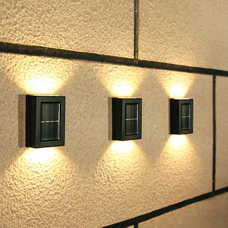 SolarLume - Lampada da parete solare resistente alle intemperie per esterni con illuminazione LED a basso consumo energetico