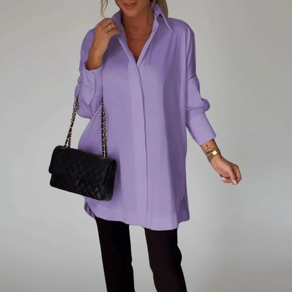 Long Polo Blouse Dames Ademend Stijlvol Elke Dag