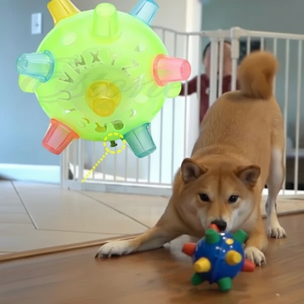 Interactive LED Dog Toy Jumping Ball for Active Play 4