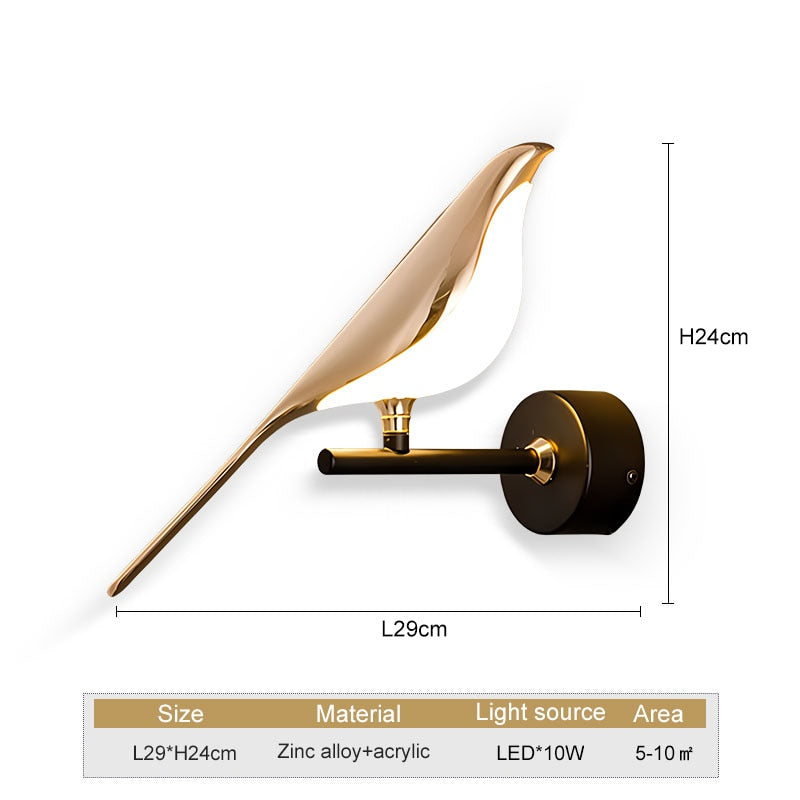 WingSpan - Bird Wall Lamp 360° Rotatable – Stylish and Playful Lighting for Home
