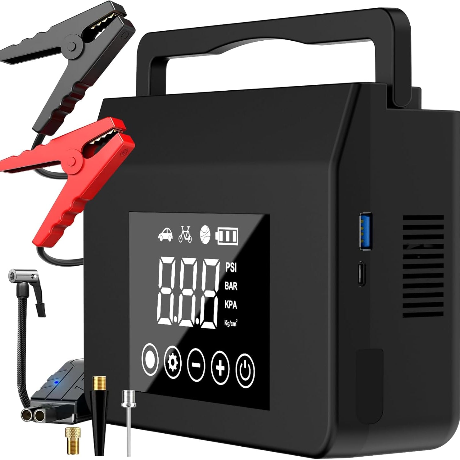 Jumpstarter Draagbaar 4000A Compressor Powerbank Auto Start Set