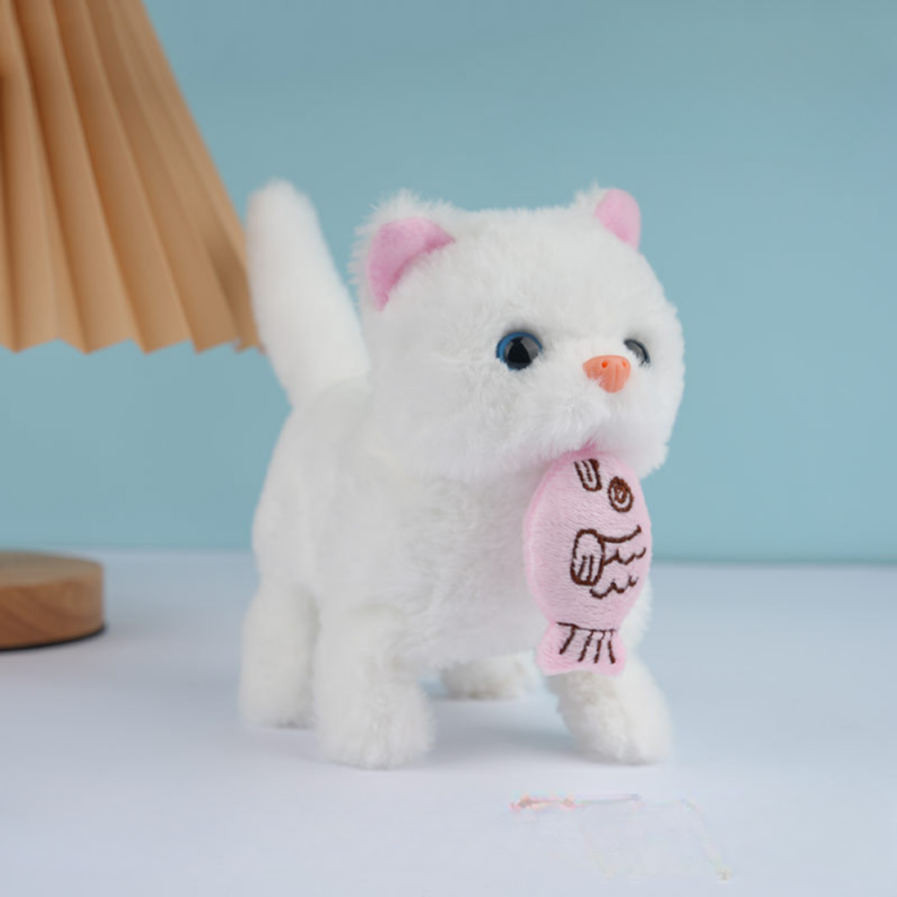 Kat Brinquedo Interativo Peluche Robô Gatinho Cinzento Realista