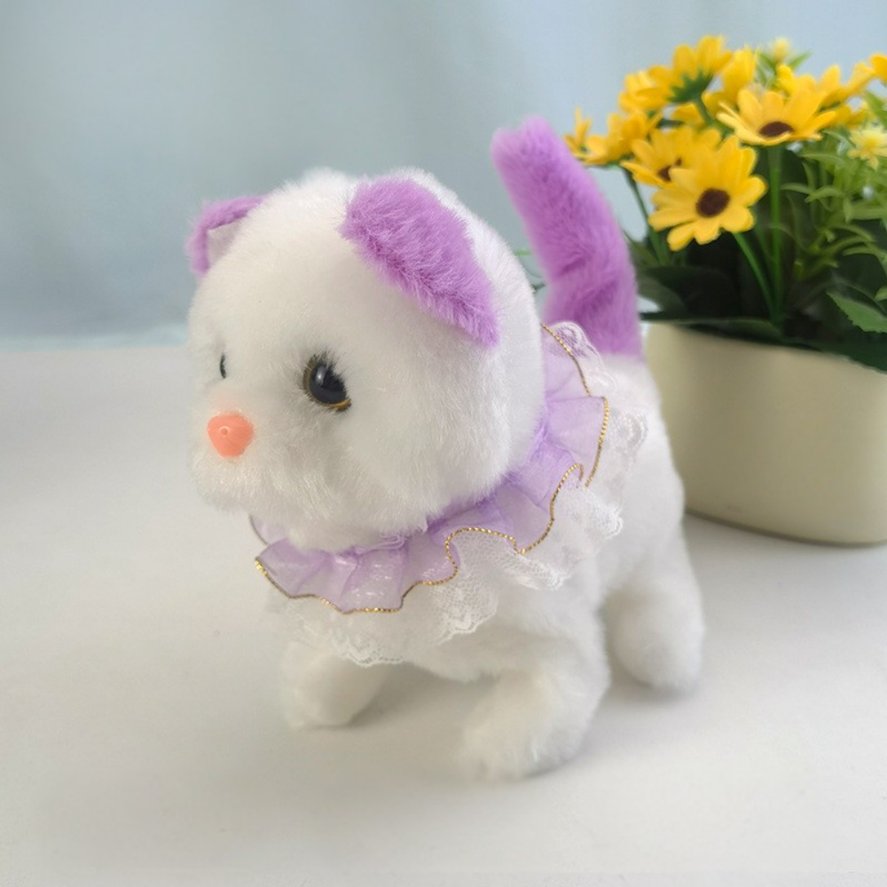Kat Brinquedo Interativo Peluche Robô Gatinho Cinzento Realista