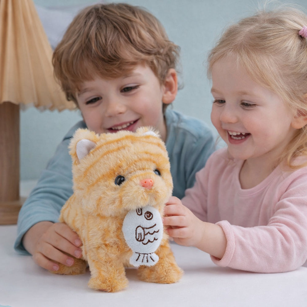 Kat Speelgoed Interactieve Pluche Robot Kitten Oranje Realistisch
