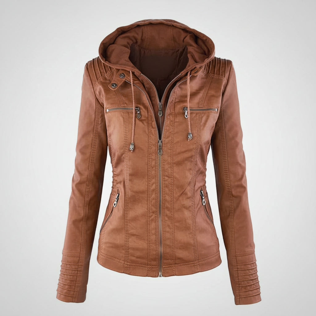 Casaco de imitação de pele para senhora com capuz Estiloso Confortável