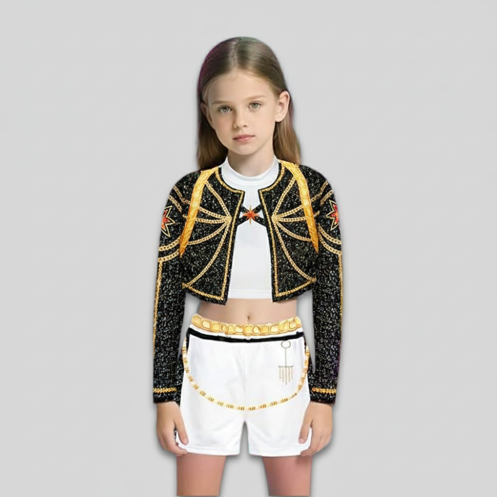 Kids Pop Singer Dance Costume Set K-Pop Inspired Outfit for Parties 1