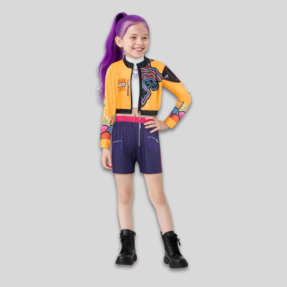 Kids Pop Singer Dance Costume Set K-Pop Inspired Outfit for Parties 6