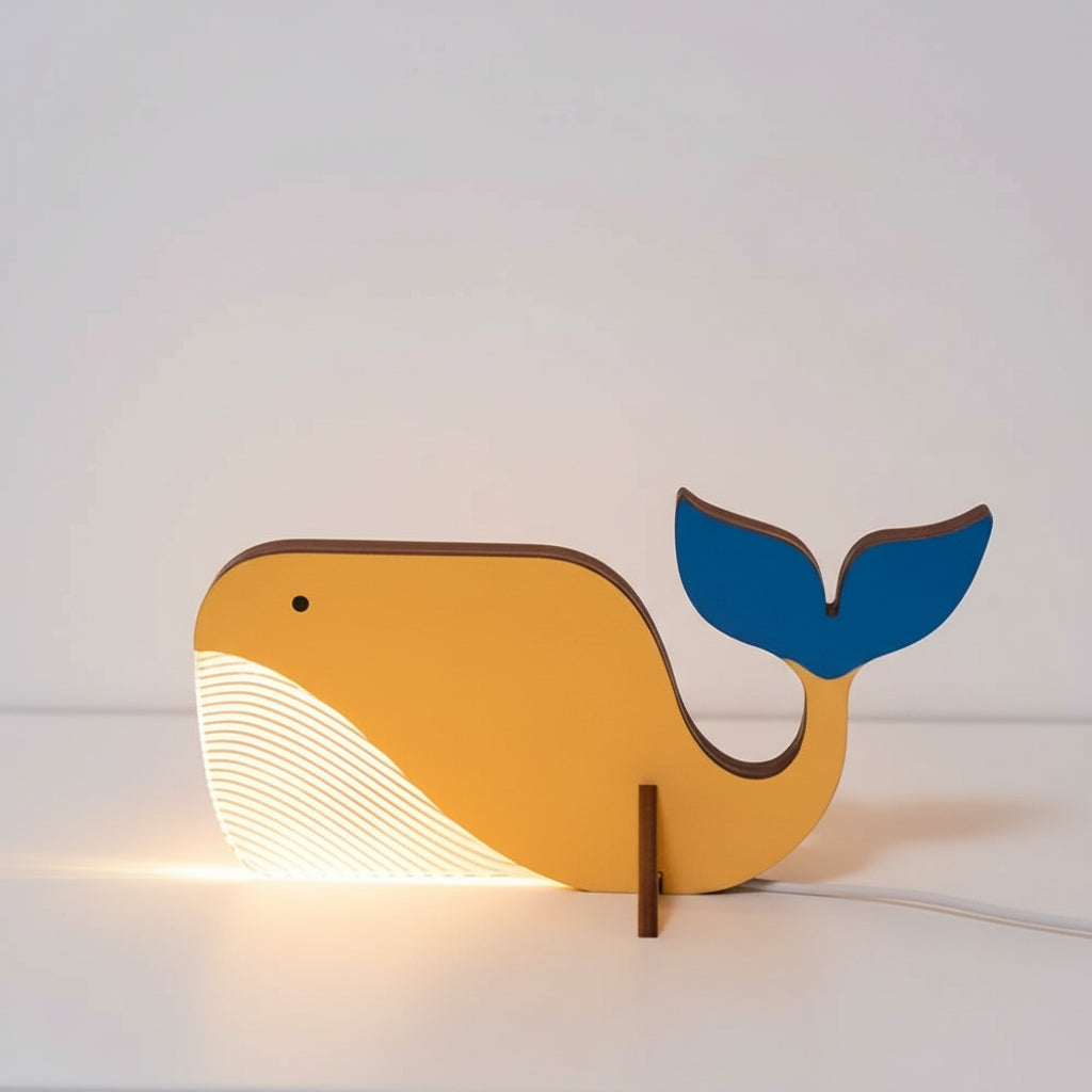 Kids Wooden Animal Table Lamp LED Night Light Touch Switch 1