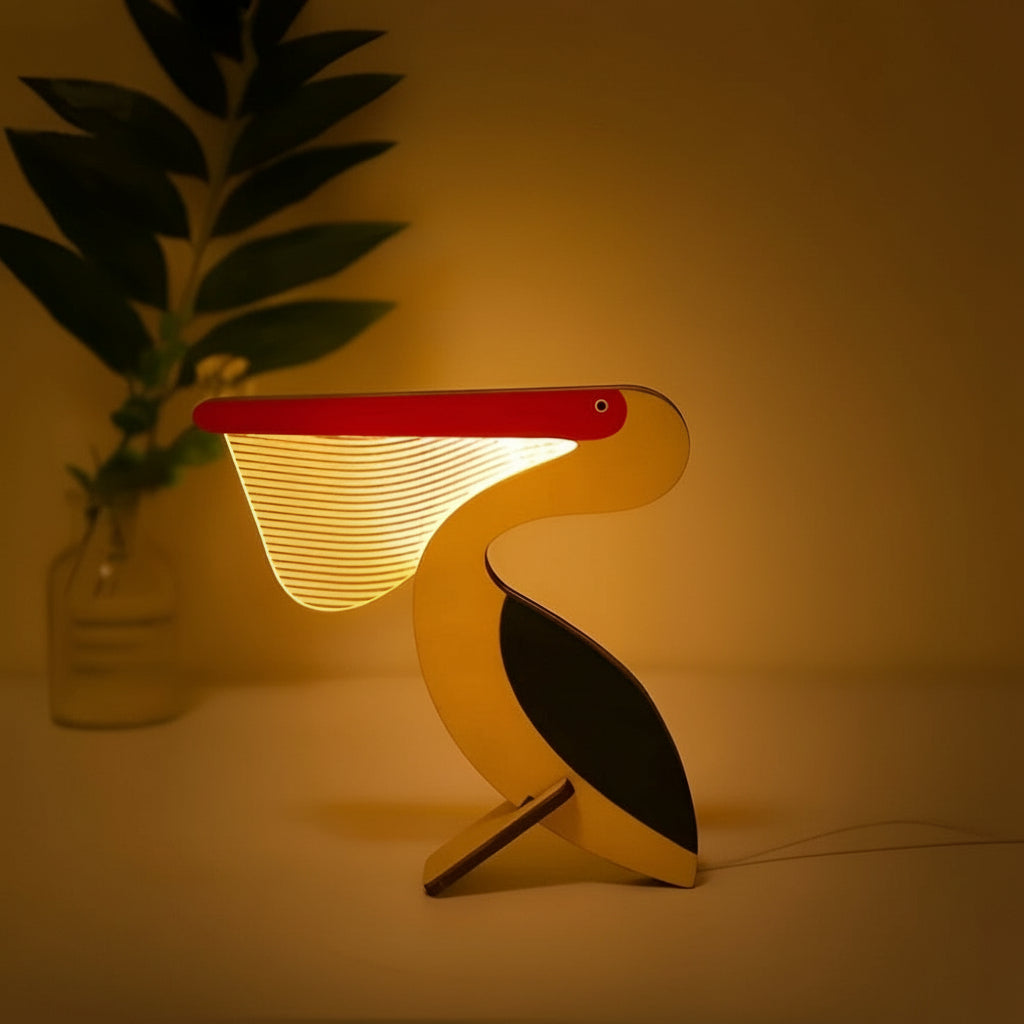 Kids Wooden Animal Table Lamp LED Night Light Touch Switch 2